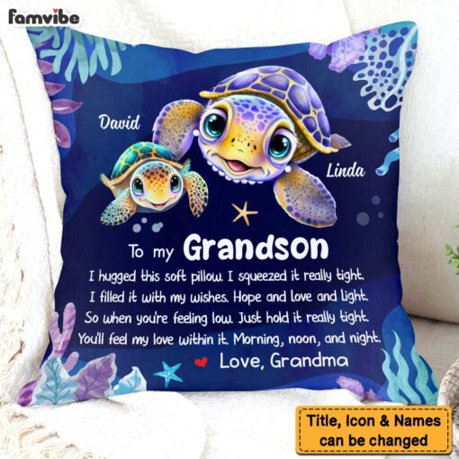 Personalized Grandson Gift I Hugged This Soft Pillow