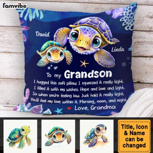 Personalized Grandson Gift I Hugged This Soft Pillow