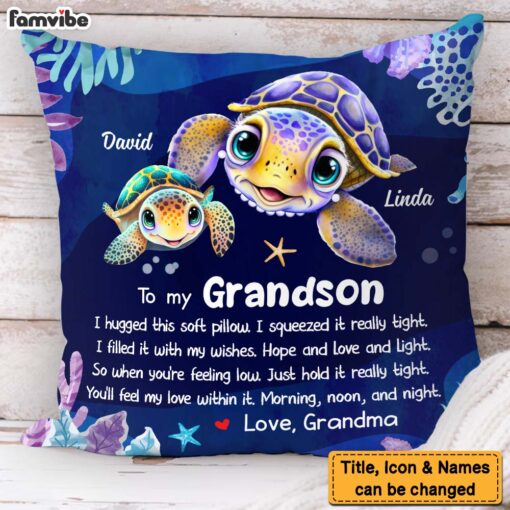 Personalized Grandson Gift I Hugged This Soft Pillow