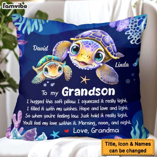 Personalized Grandson Gift I Hugged This Soft Pillow