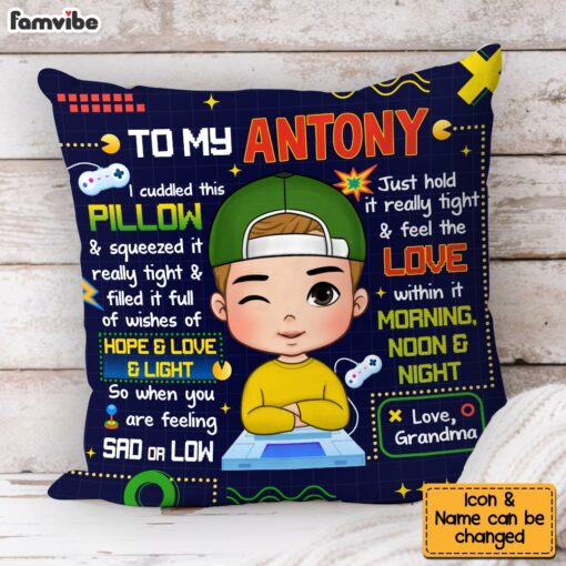 Personalized Grandson Gift To My Grandson Game Theme Pillow