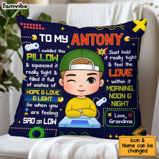 Personalized Grandson Gift To My Grandson Game Theme Pillow