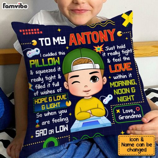 Personalized Grandson Gift To My Grandson Game Theme Pillow