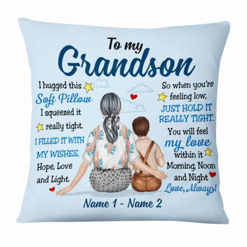 Personalized Grandson Hug This Pillow