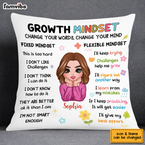 Personalized Growth Mindset Daily Affirmation Pillow