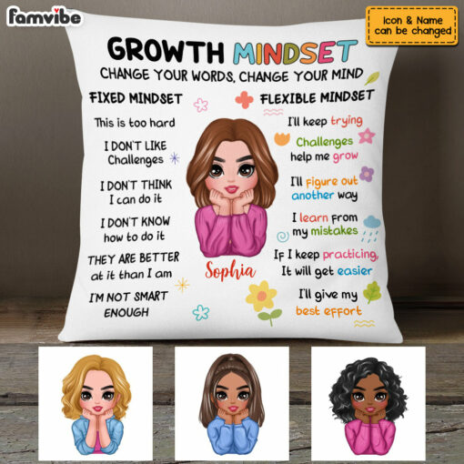 Personalized Growth Mindset Daily Affirmation Pillow