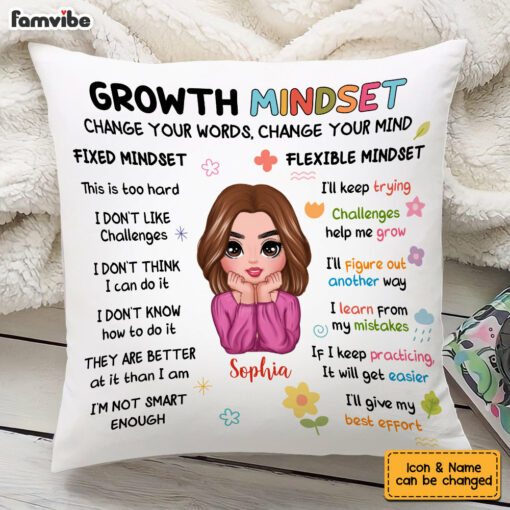 Personalized Growth Mindset Daily Affirmation Pillow