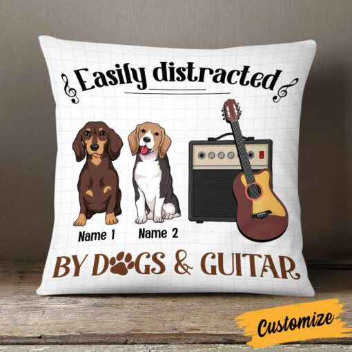 Personalized Guitar Dog Pillow