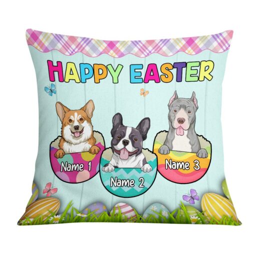 Personalized Happy Easter Dog Mom Pillow