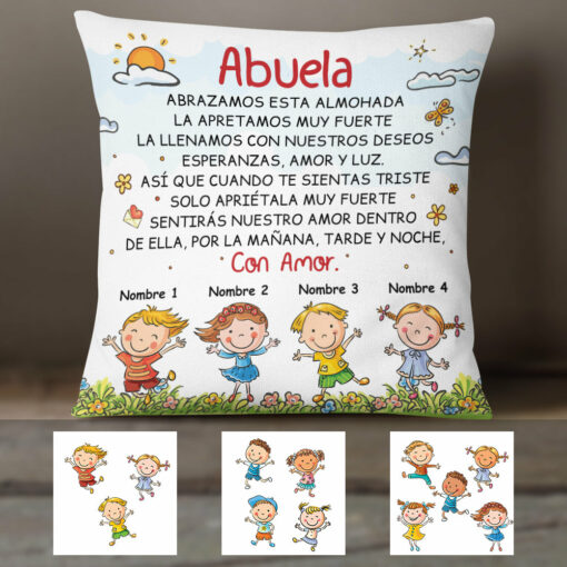 Personalized Happy Grandma Abuela Abuelita Spanish Pillow