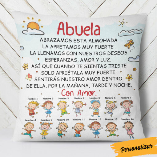 Personalized Happy Grandma Abuela Abuelita Spanish Pillow