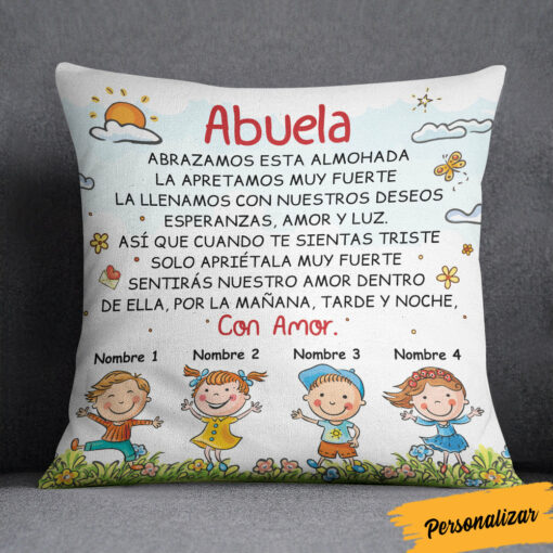 Personalized Happy Grandma Abuela Abuelita Spanish Pillow