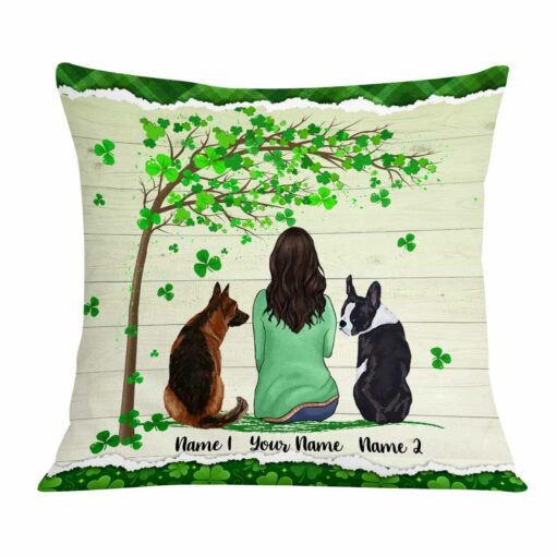 Personalized Happy Patrick’s Day Dog Mom Pillow