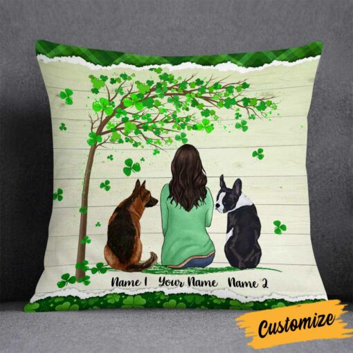 Personalized Happy Patrick’s Day Dog Mom Pillow