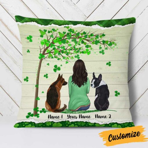 Personalized Happy Patrick’s Day Dog Mom Pillow