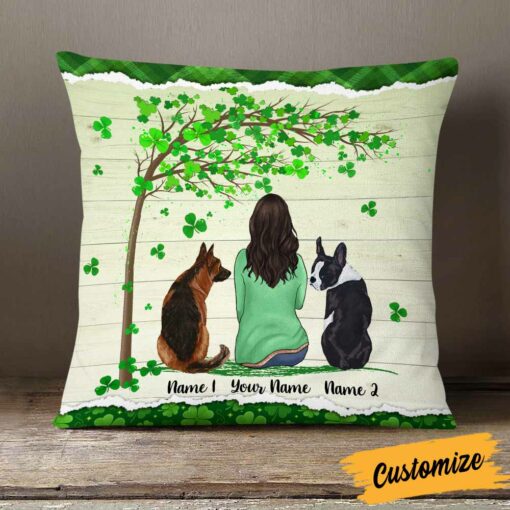 Personalized Happy Patrick’s Day Dog Mom Pillow