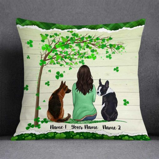 Personalized Happy Patrick’s Day Dog Mom Pillow