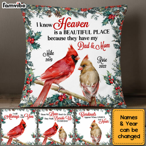 Personalized Heaven Is A Beautiful Place For Loss Of Mom Dad Memorial Pillow