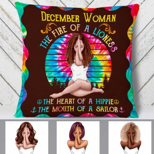 Personalized Hippie Girl Pillow