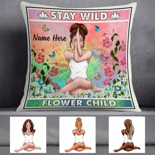 Personalized Hippie Stay Wild Pillow