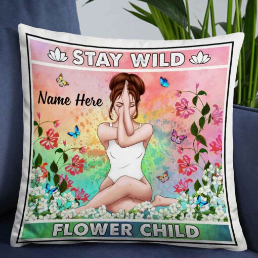 Personalized Hippie Stay Wild Pillow