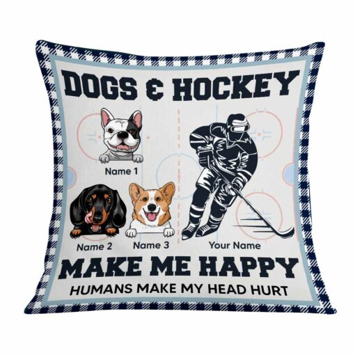 Personalized Hockey Dog Pillow