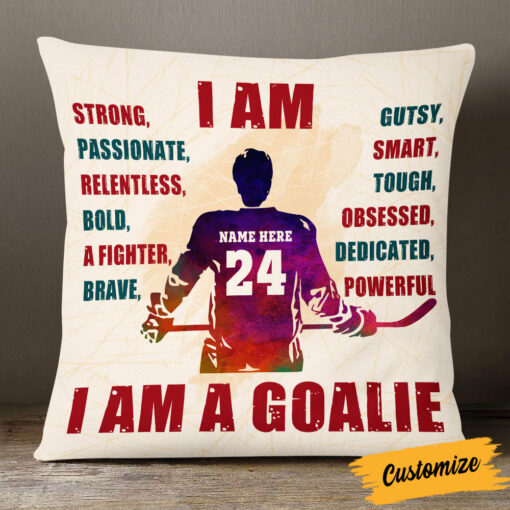 Personalized Hockey I Am Pillow