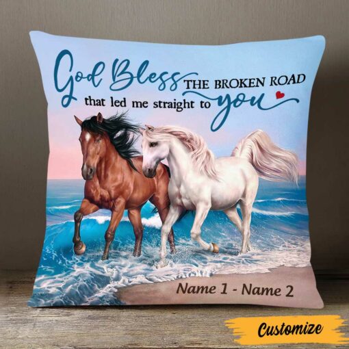 Personalized Horse Couple Love Pillow