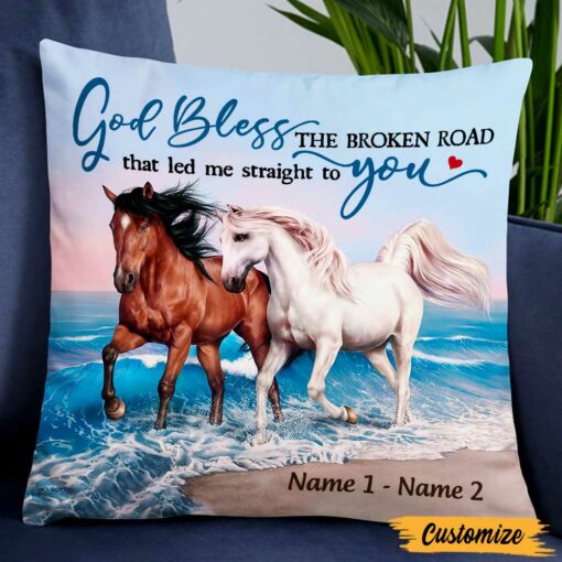 Personalized Horse Couple Love Pillow