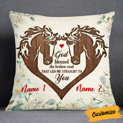 Personalized Horse Couple Pillow