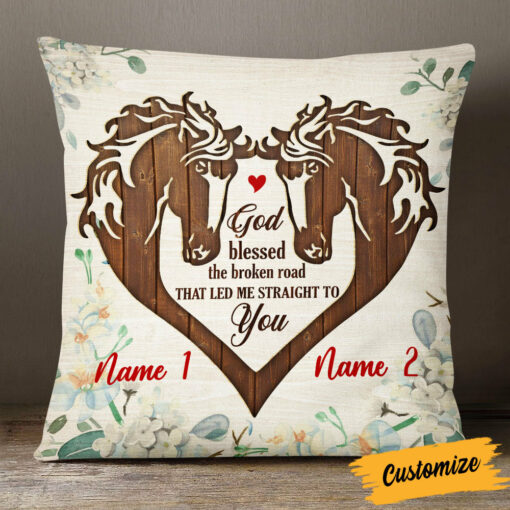 Personalized Horse Couple Pillow