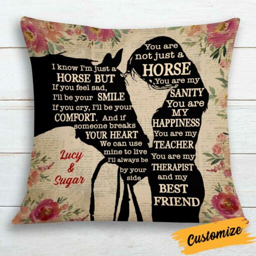 Personalized Horse Girl Pillow