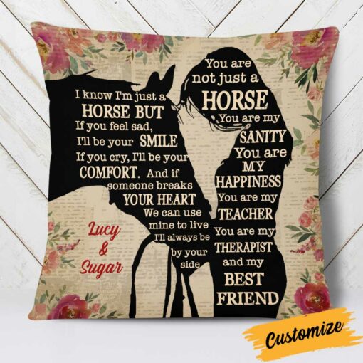 Personalized Horse Girl Pillow