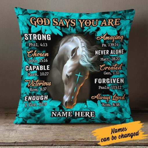 Personalized Horse God Says You Are Pillow