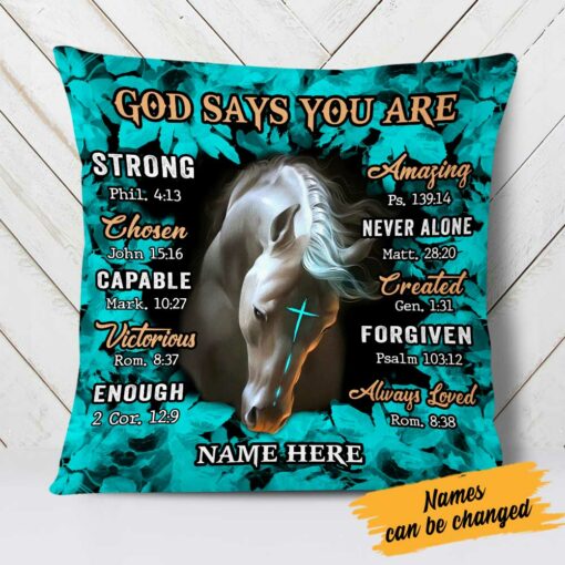 Personalized Horse God Says You Are Pillow