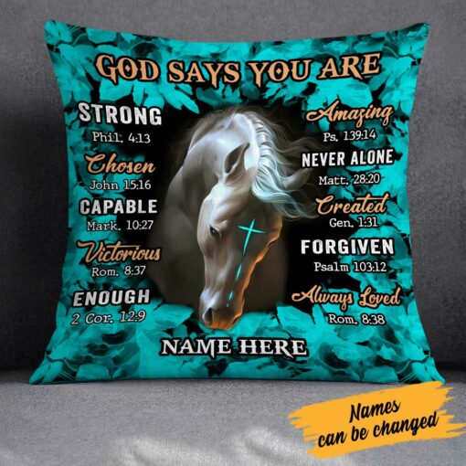 Personalized Horse God Says You Are Pillow