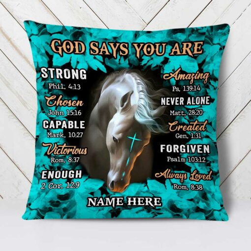 Personalized Horse God Says You Are Pillow