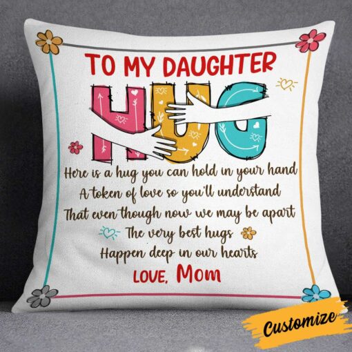 Personalized Hug Family Christmas Pillow