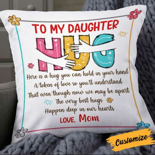 Personalized Hug Family Christmas Pillow