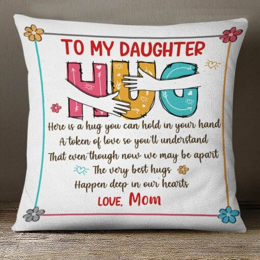 Personalized Hug Family Christmas Pillow