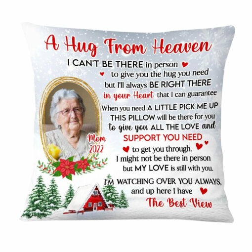 Personalized Hug From Heaven Memo Photo Pillow