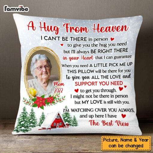 Personalized Hug From Heaven Memo Photo Pillow