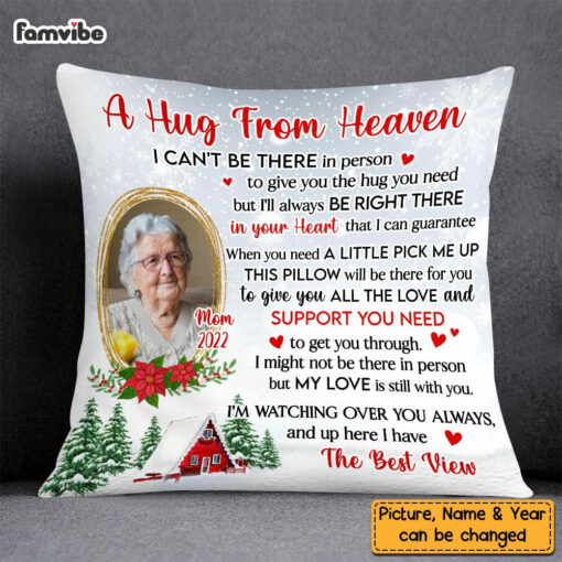 Personalized Hug From Heaven Memo Photo Pillow