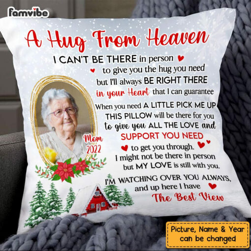 Personalized Hug From Heaven Memo Photo Pillow