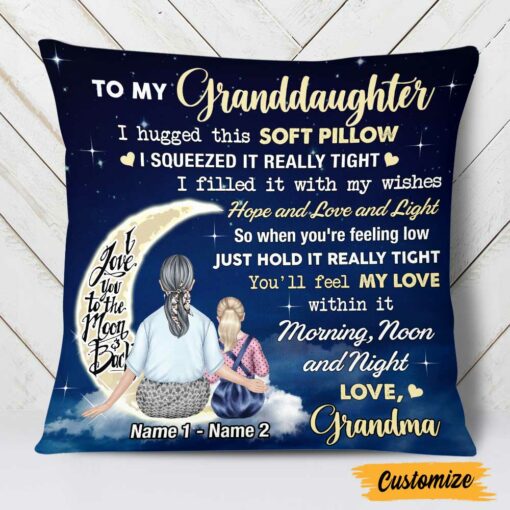 Personalized Hug This Granddaughter Pillow