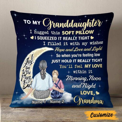 Personalized Hug This Granddaughter Pillow