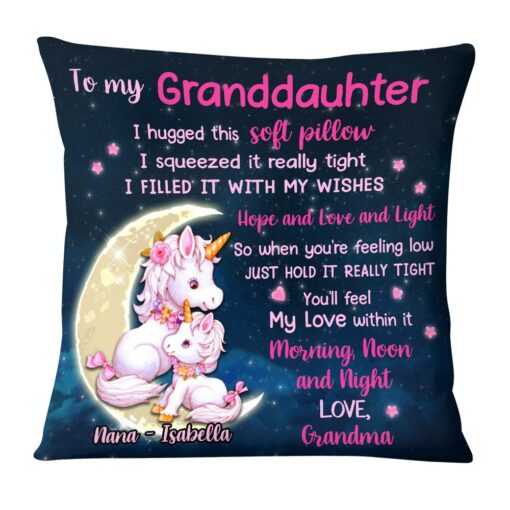 Personalized Hug This Granddaughter Unicorn Pillow