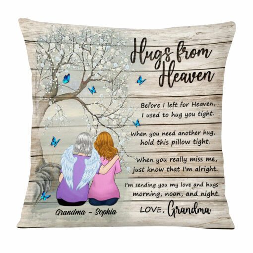 Personalized Hugs From Heaven Pillow