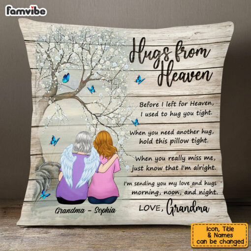 Personalized Hugs From Heaven Pillow