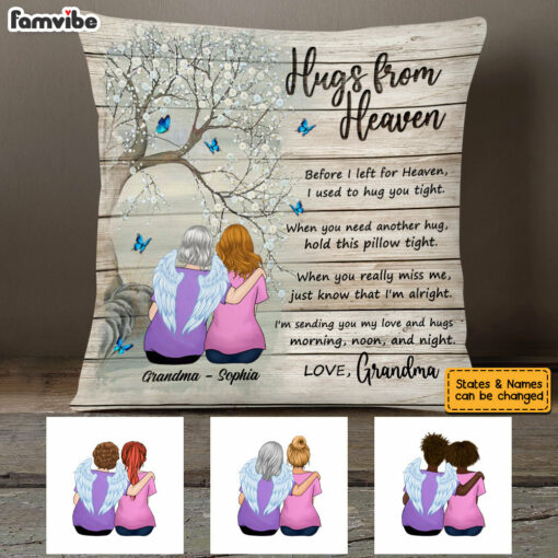 Personalized Hugs From Heaven Pillow